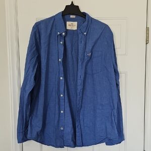 Hollister Blue Casual Button Down Shirt